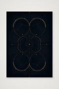 Black and Gold Celestial Wall Art, Abstract Orbital Giclée Print — Obsidian Orbit — A4 (21×30cm, 8×12") Print only