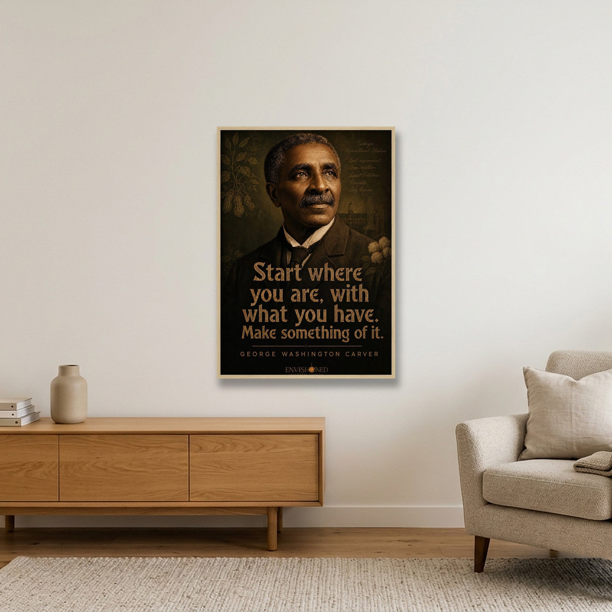 George_Washington_Carver_Legacy_speaks — 70×100cm, 28×39" Oak Frame