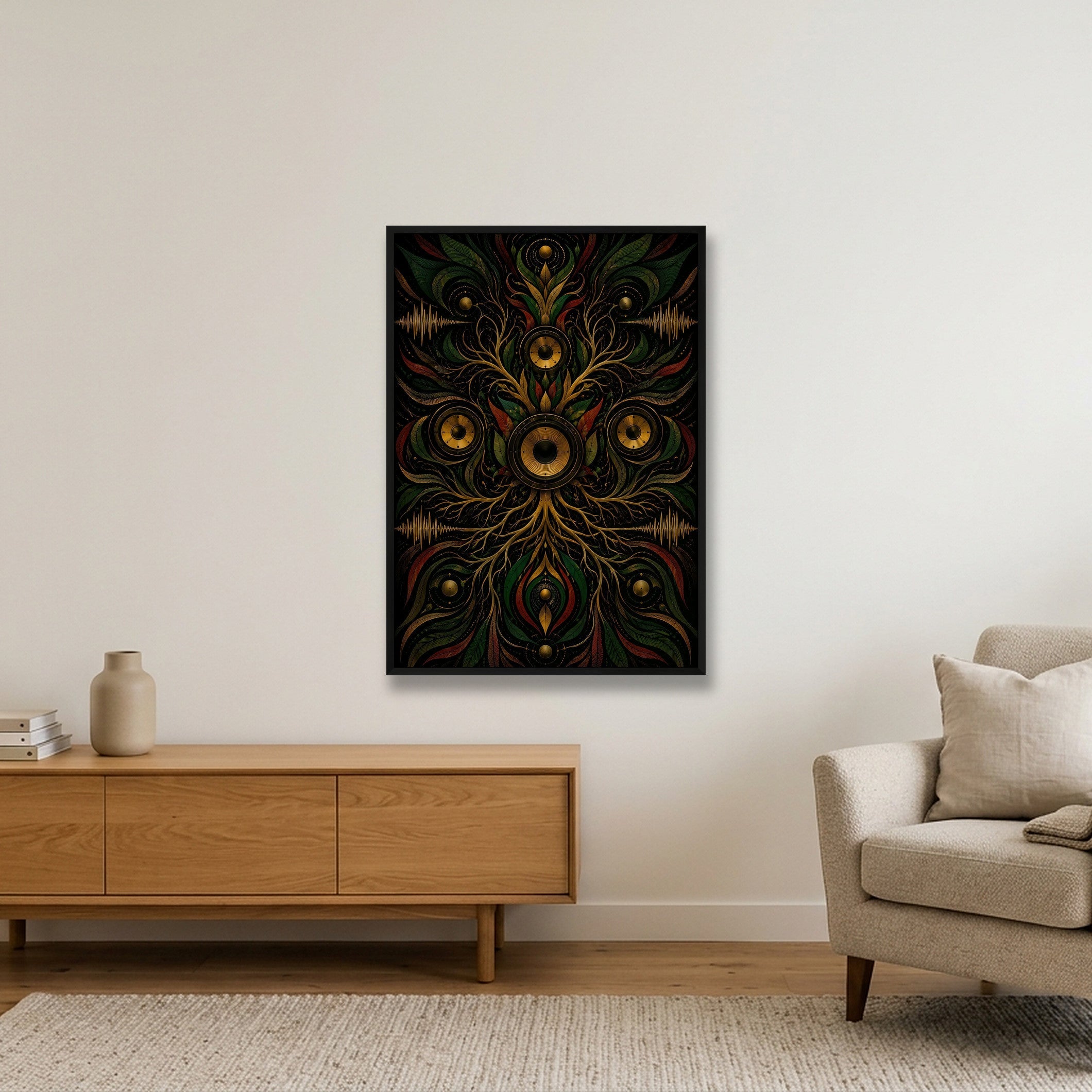 Dub Echo Roots Livity — 70×100cm, 28×39" Black Frame