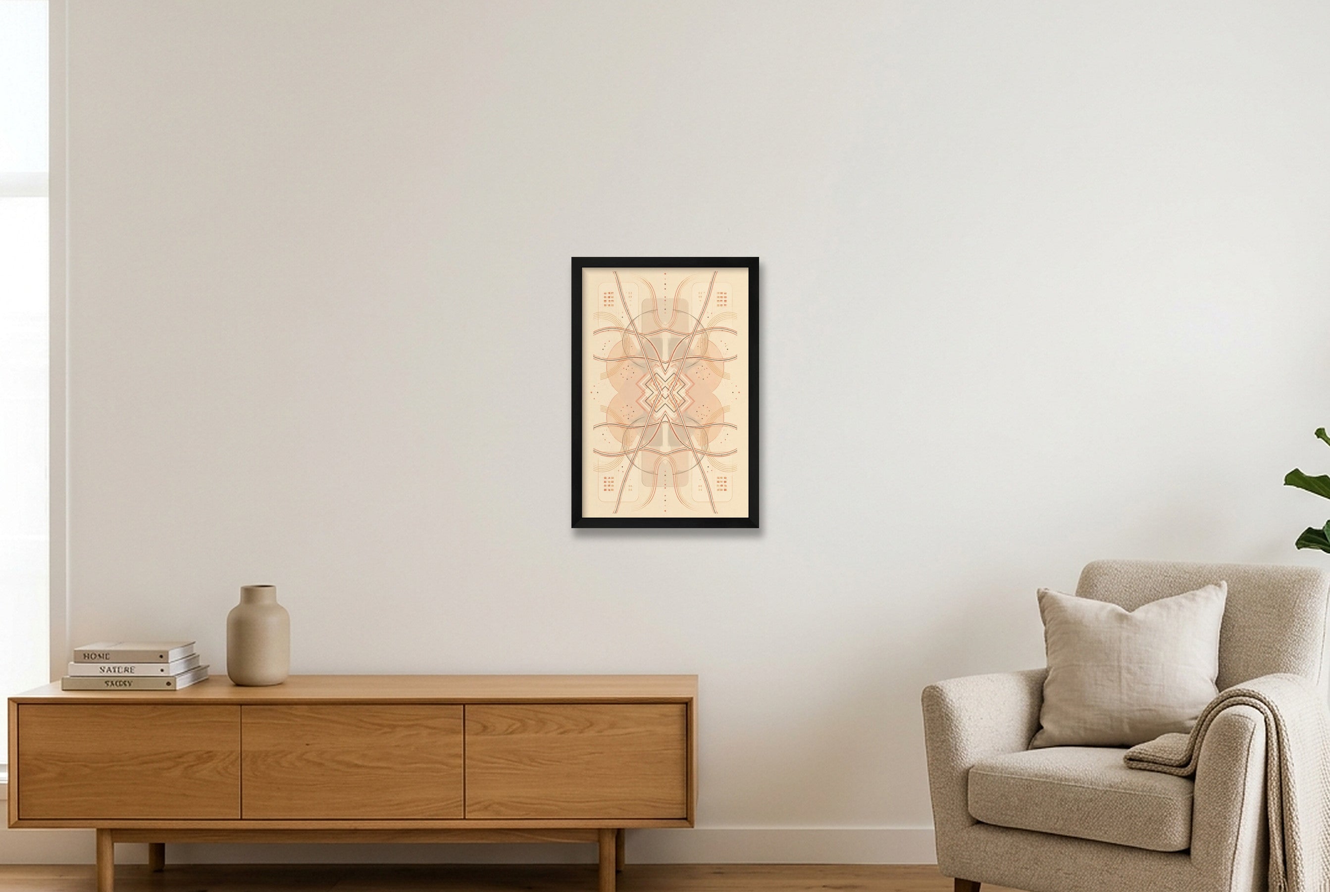 Clay Grid Earthline — 30×45cm, 12×18" Black Frame