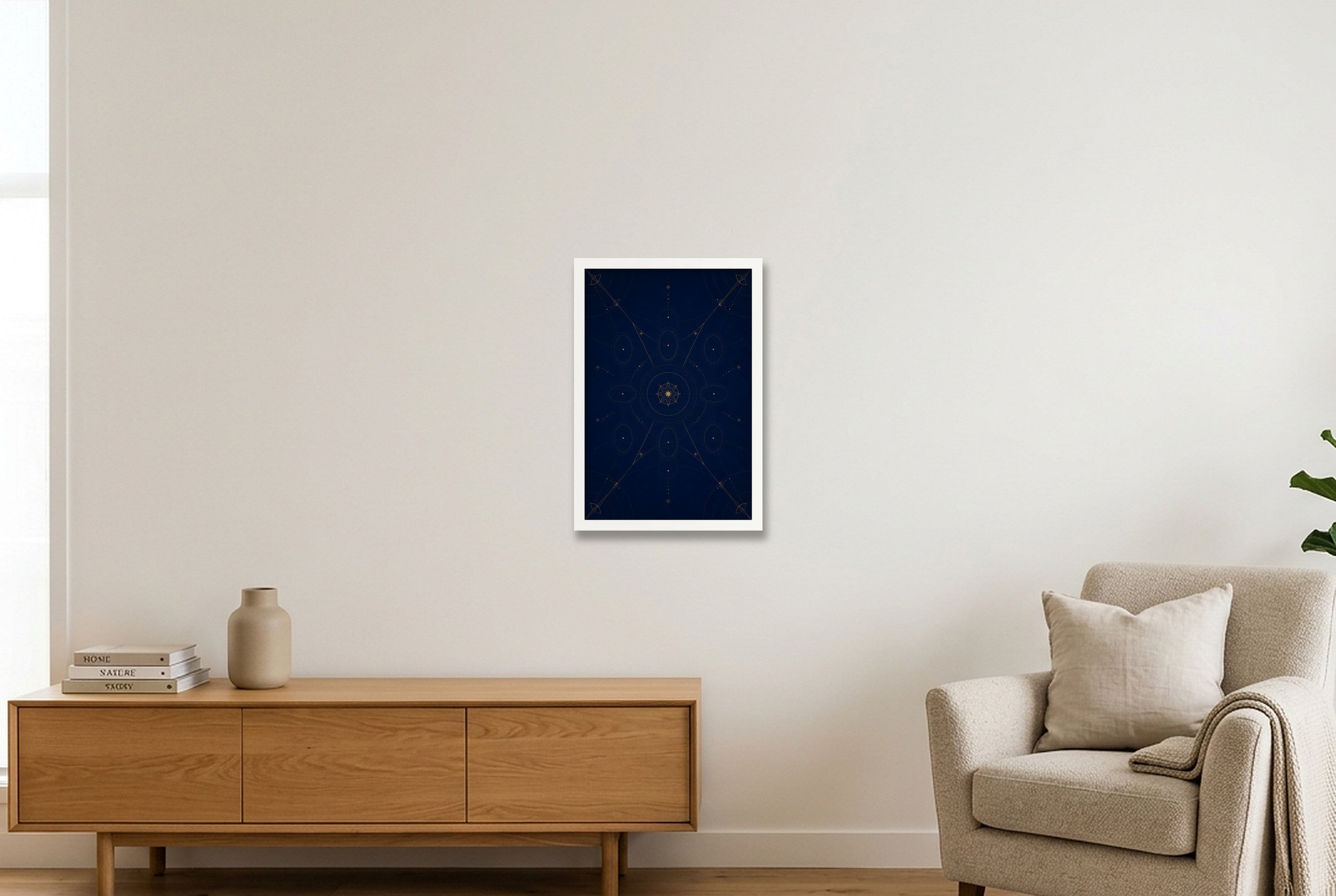 Star Gate Midnight Atlas — 30×45cm, 12×18" White Frame