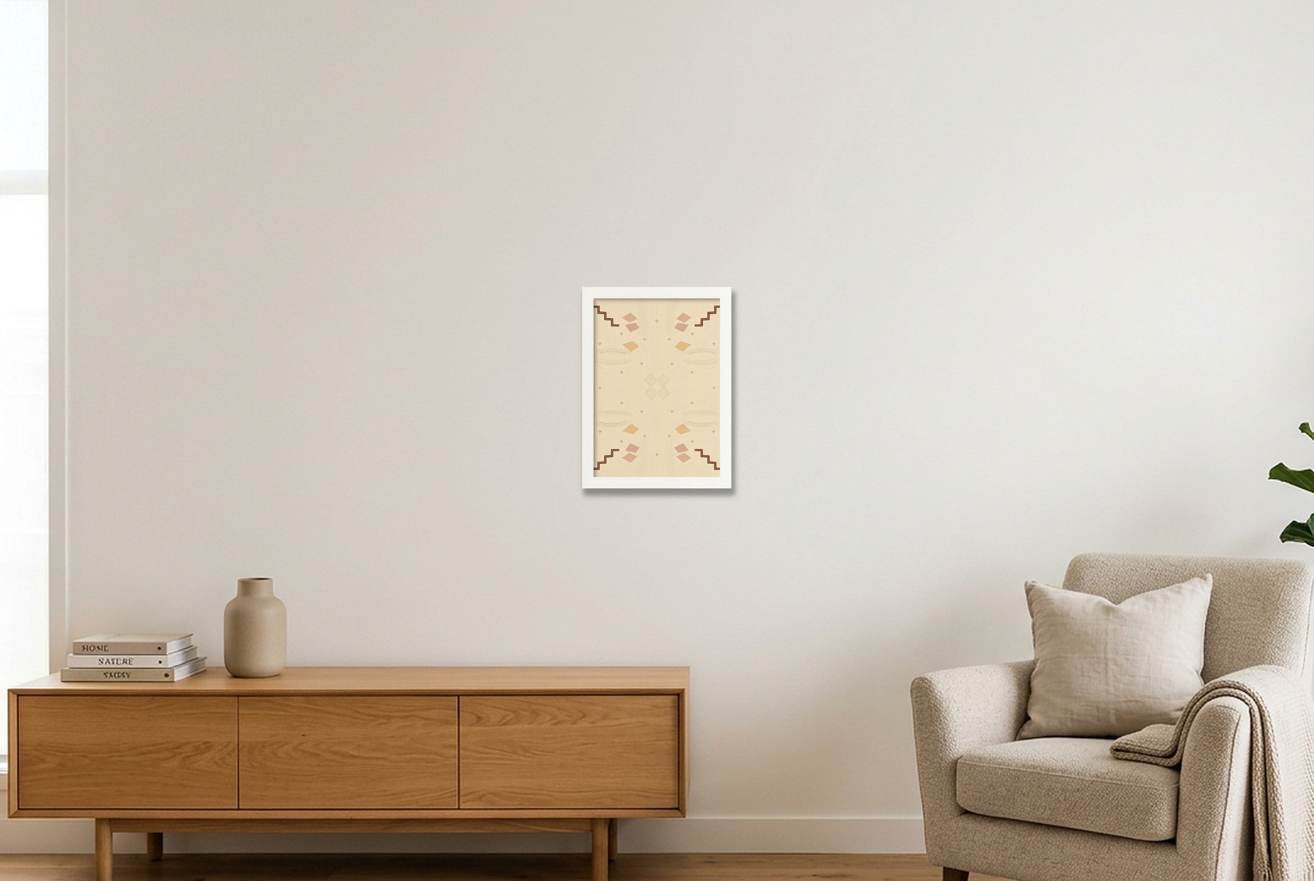 Ochre Horizon Earthline — A4 (21×30cm, 8×12") White Frame