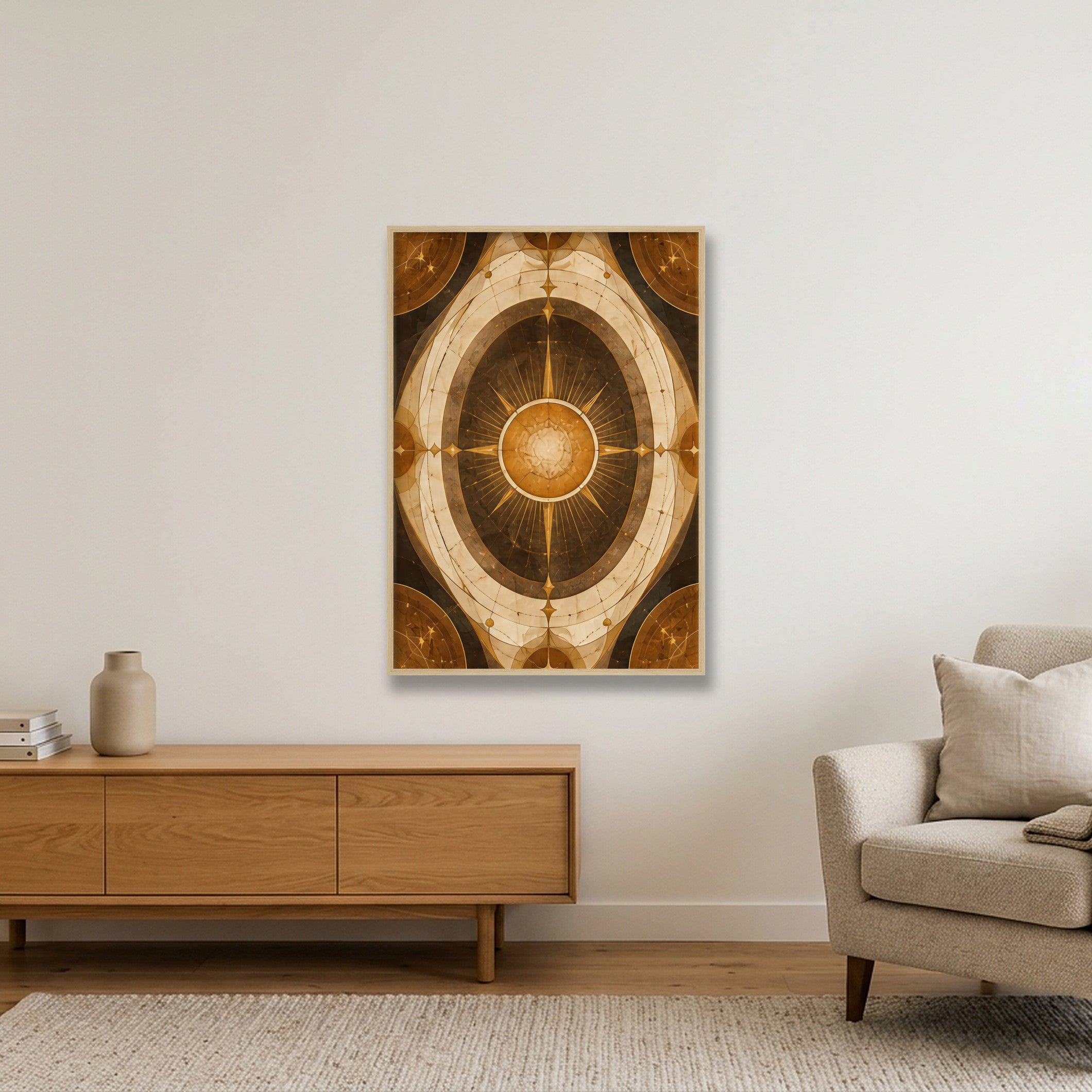 Solar Halo Sacred Atmosphere — 70×100cm, 28×39" Oak Frame