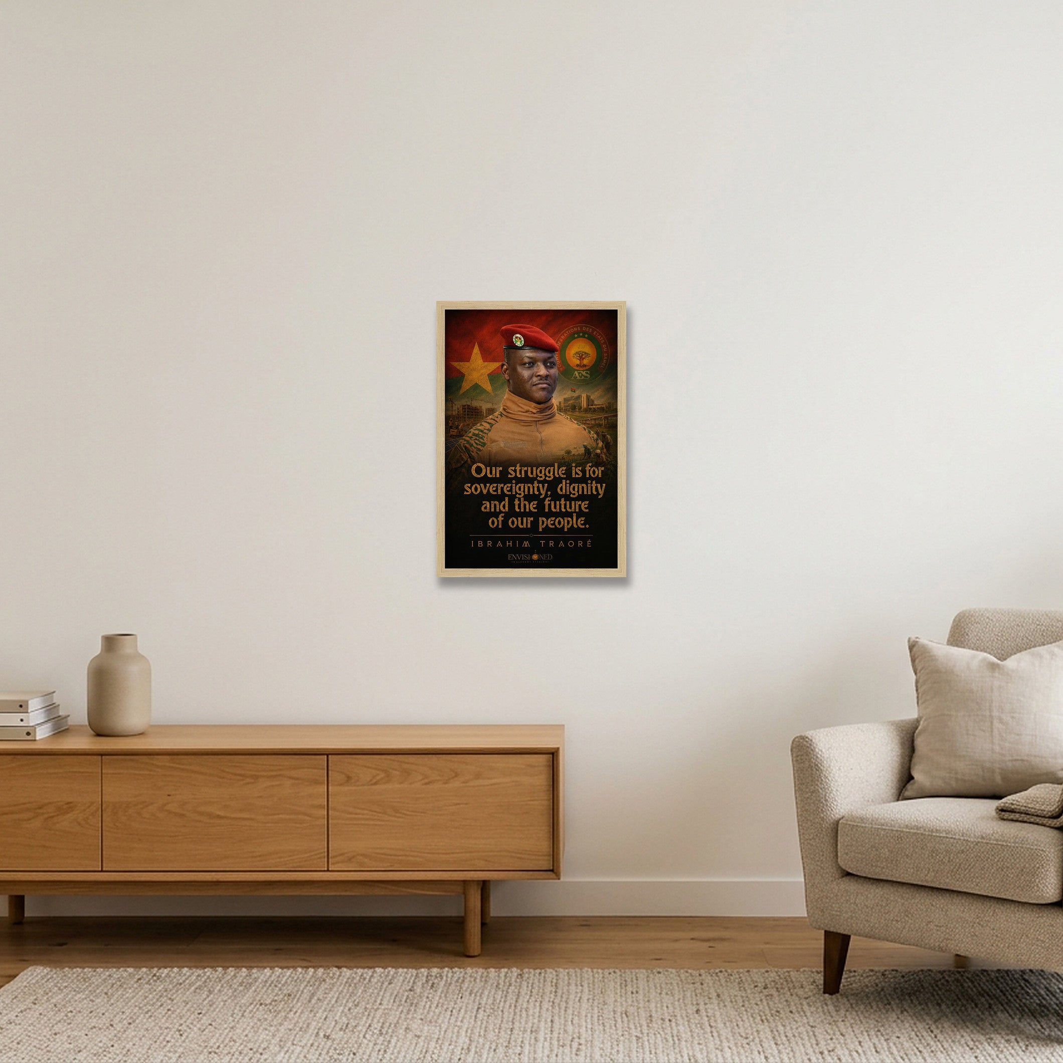 Ibrahim_Traore_Legacy_speaks — 30×45cm, 12×18" Oak Frame