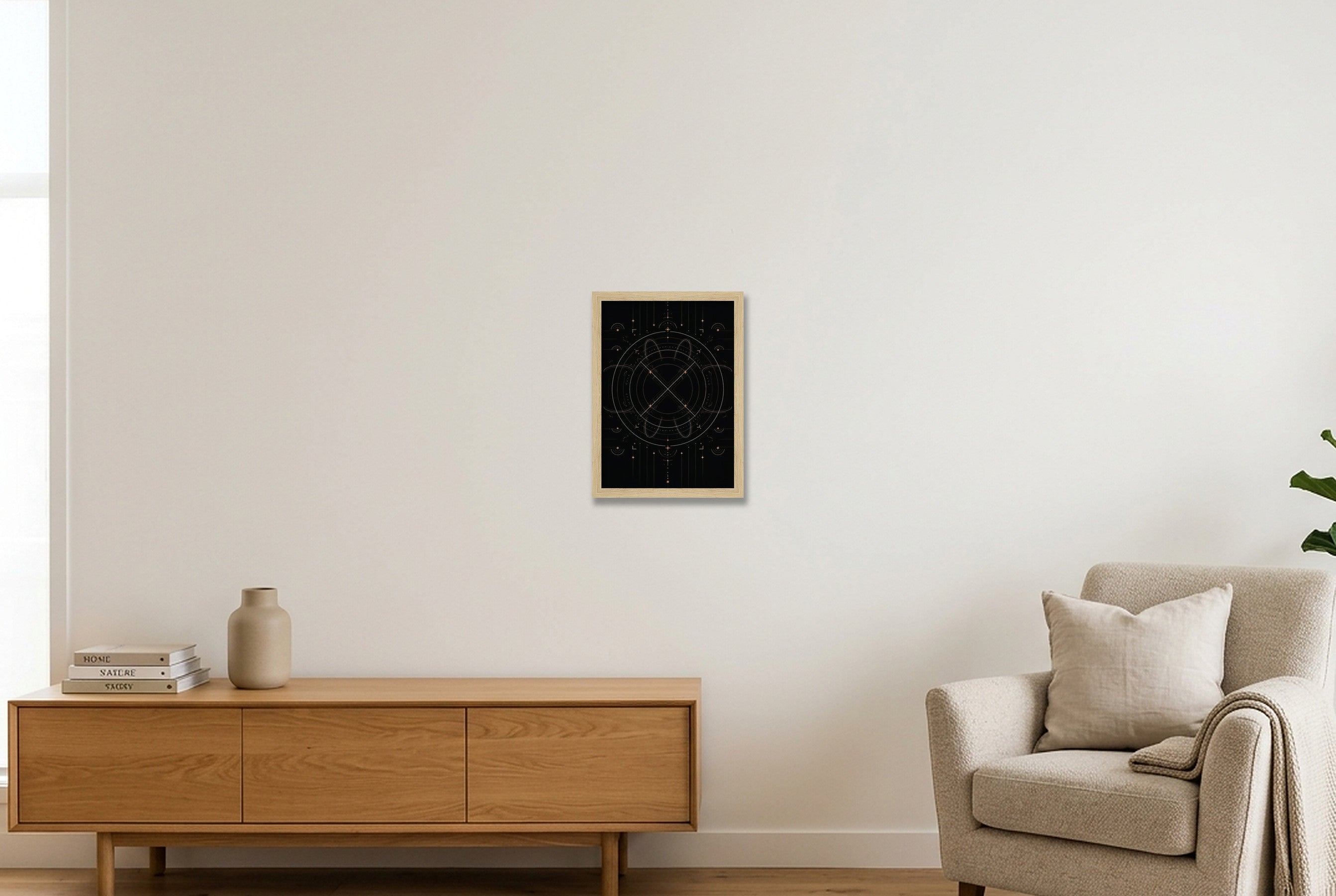 Eclipse Midnight Atlas — A4 (21×30cm, 8×12") Oak Frame