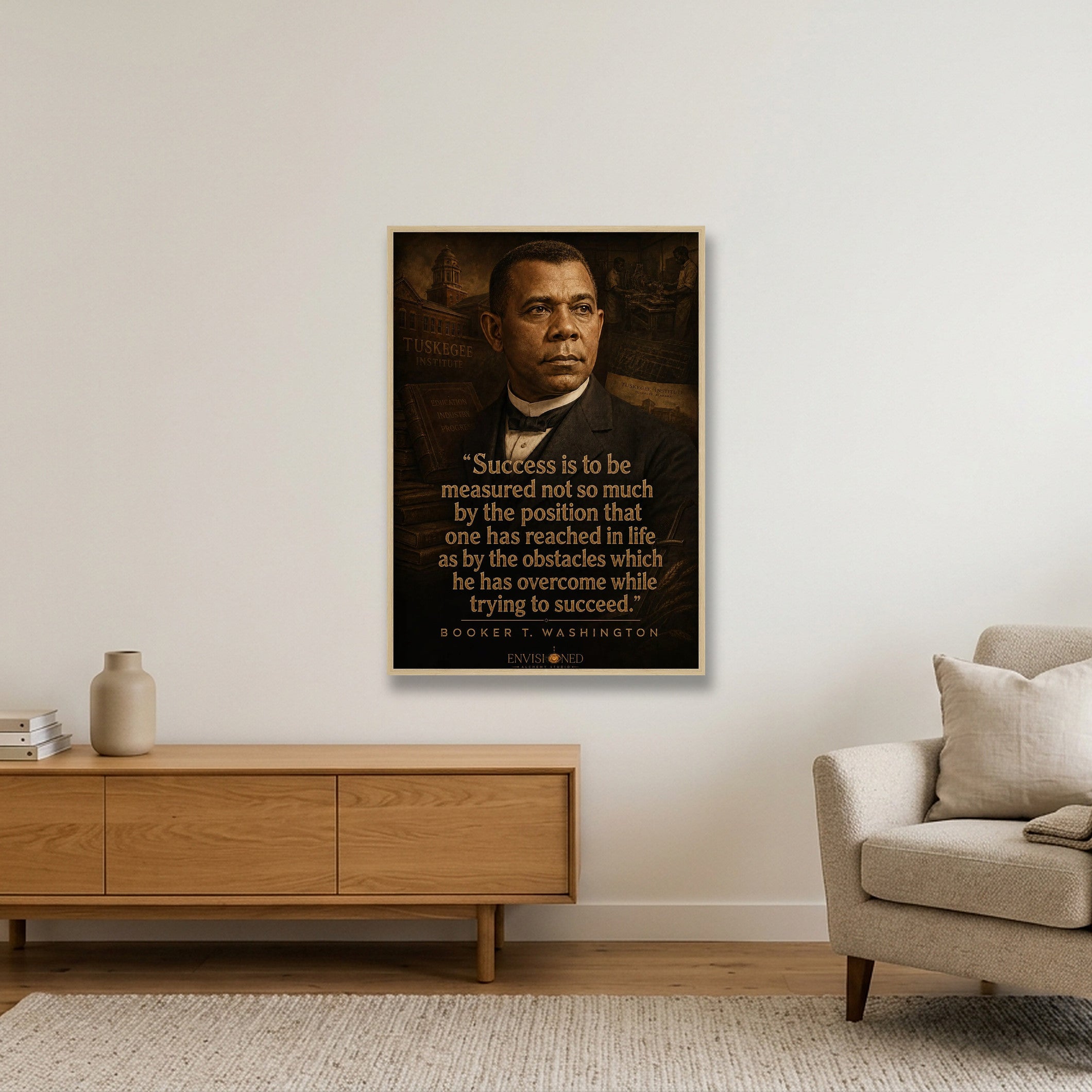 Booker_T_Washington_Legacy_speaks — 70×100cm, 28×39" Oak Frame