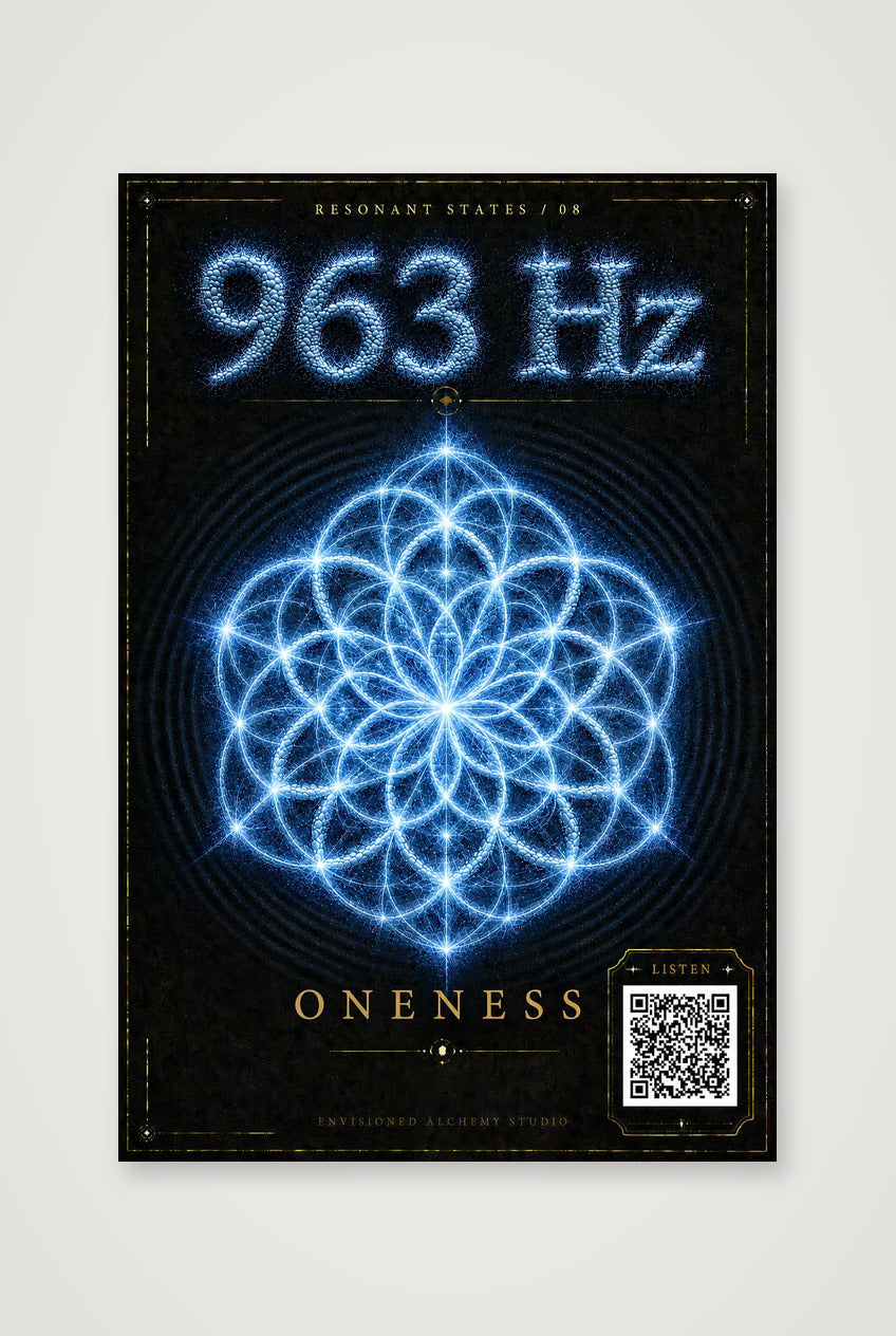 963 Hz Resonant States Frequency Cymatic Fine Art Print — 30×45cm, 12×18" Print only