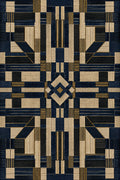 Indigo Geometric — Heritage Weave — Digital Print