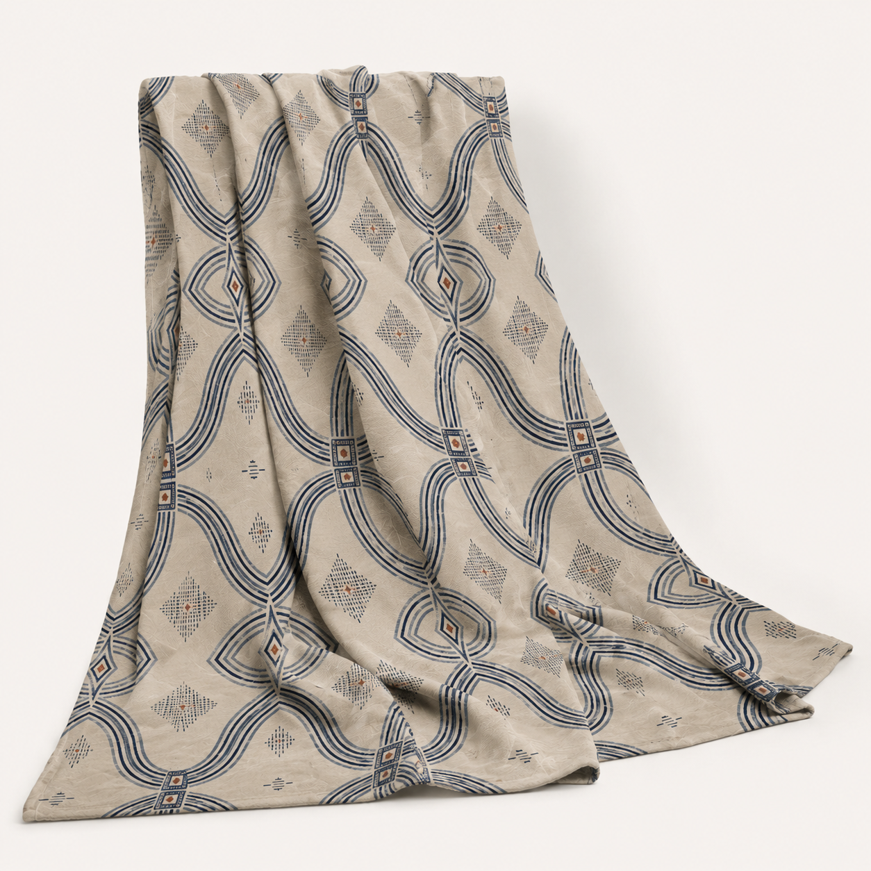 Zebra Rhythm – Indigo Weave – Cotton Throw