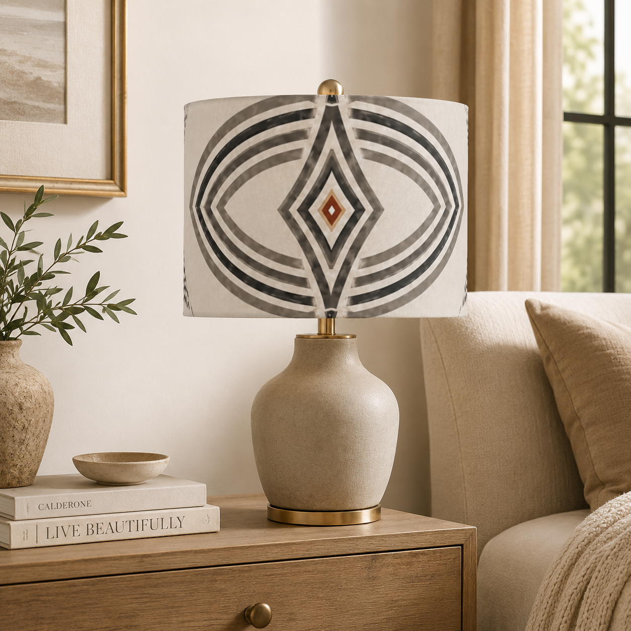 Zebra Rhythm – Monochrome Loom – Drum Lamp Shade