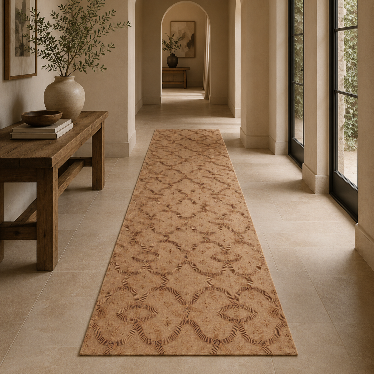 Zebra Rhythm – Terracotta Junction – Marbled Velvet Rug
