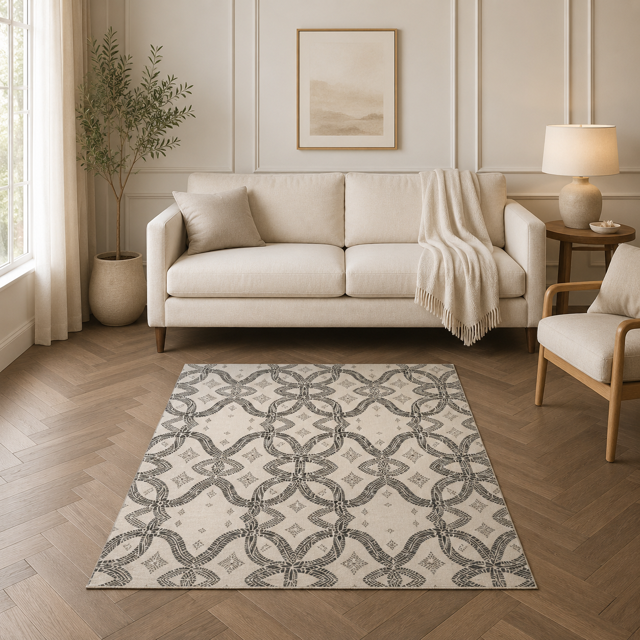 Zebra Rhythm – Monochrome Loom – Marbled Velvet Rug