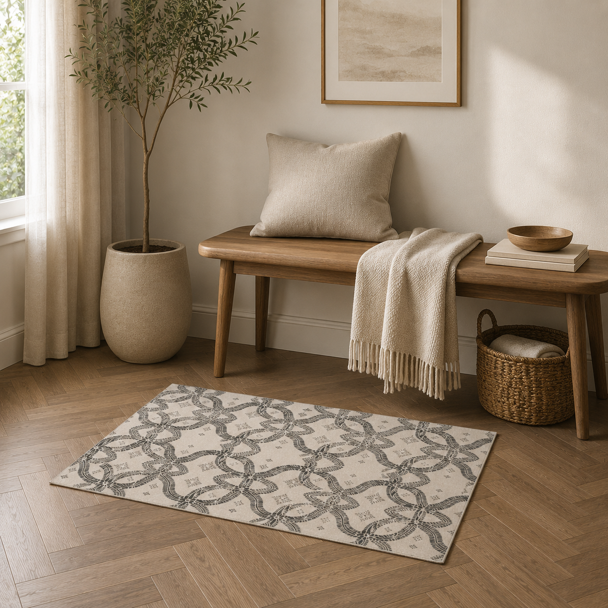Zebra Rhythm – Monochrome Loom – Marbled Velvet Rug