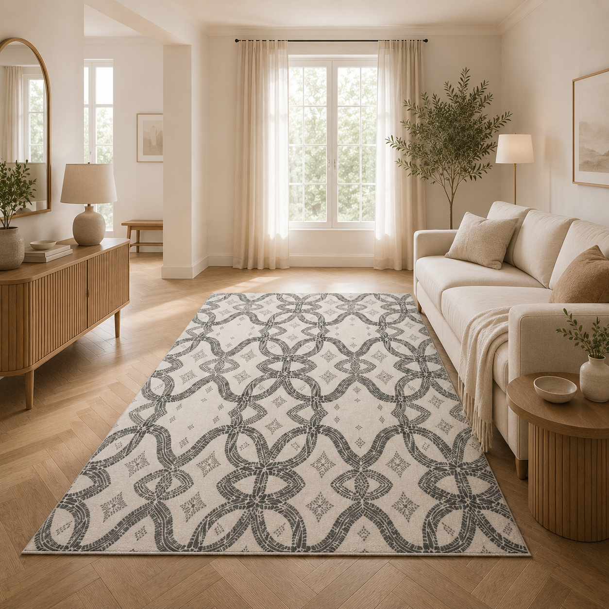 Zebra Rhythm – Monochrome Loom – Marbled Velvet Rug