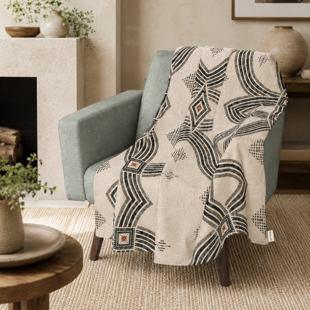 Zebra Rhythm – Monochrome Loom – Luxury Cotton Throw