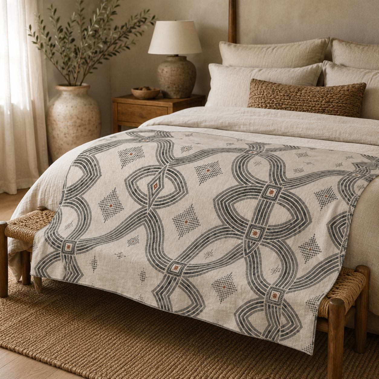 Zebra Rhythm – Monochrome Loom – Luxury Cotton Throw