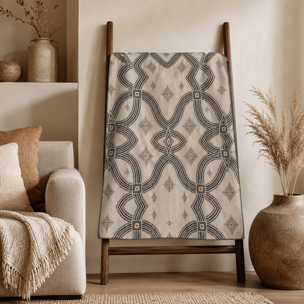 Zebra Rhythm – Monochrome Loom – Luxury Cotton Throw