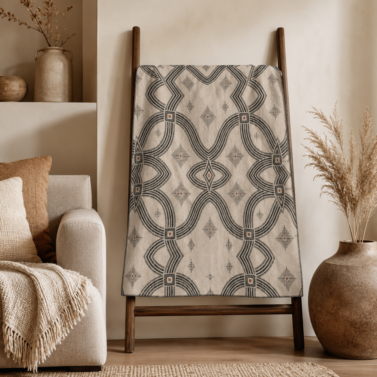 Zebra Rhythm – Monochrome Loom – Luxury Cotton Throw