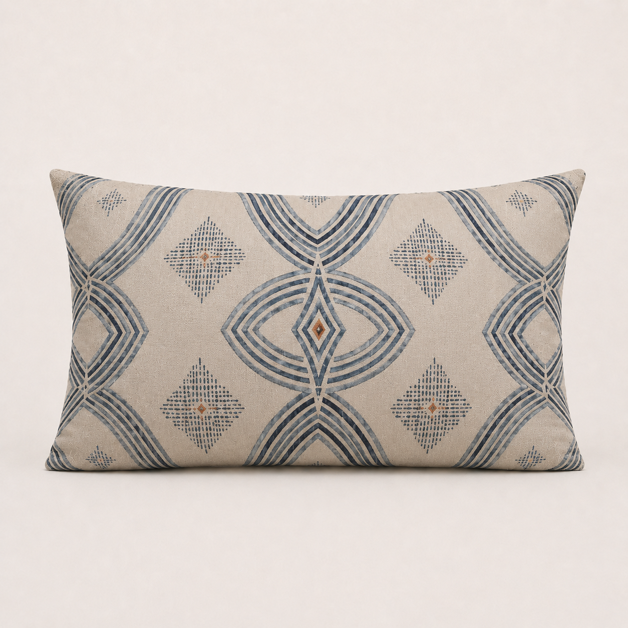 Zebra Rhythm – Indigo Weave – Velvet Cushion