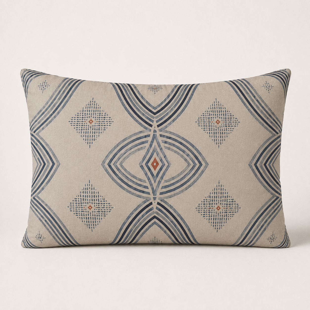 Zebra Rhythm – Indigo Weave – Velvet Cushion