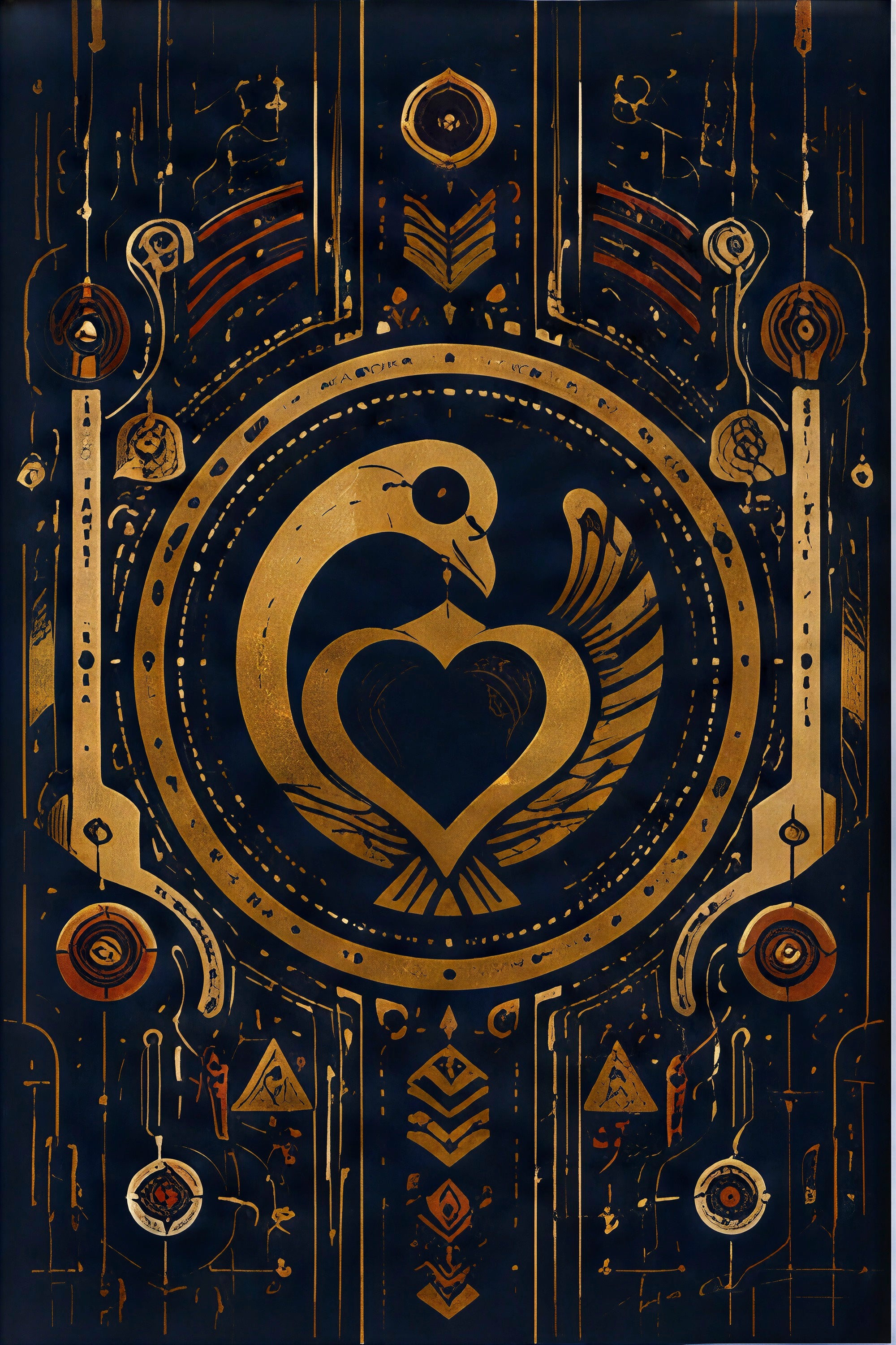 Sankofa Heart Symbol — Afro-Future Archive — Digital Print