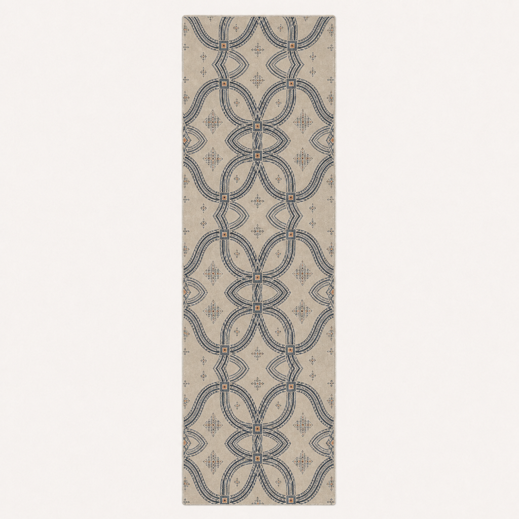 Zebra Rhythm Indigo Weave — Marbled Velvet Rug