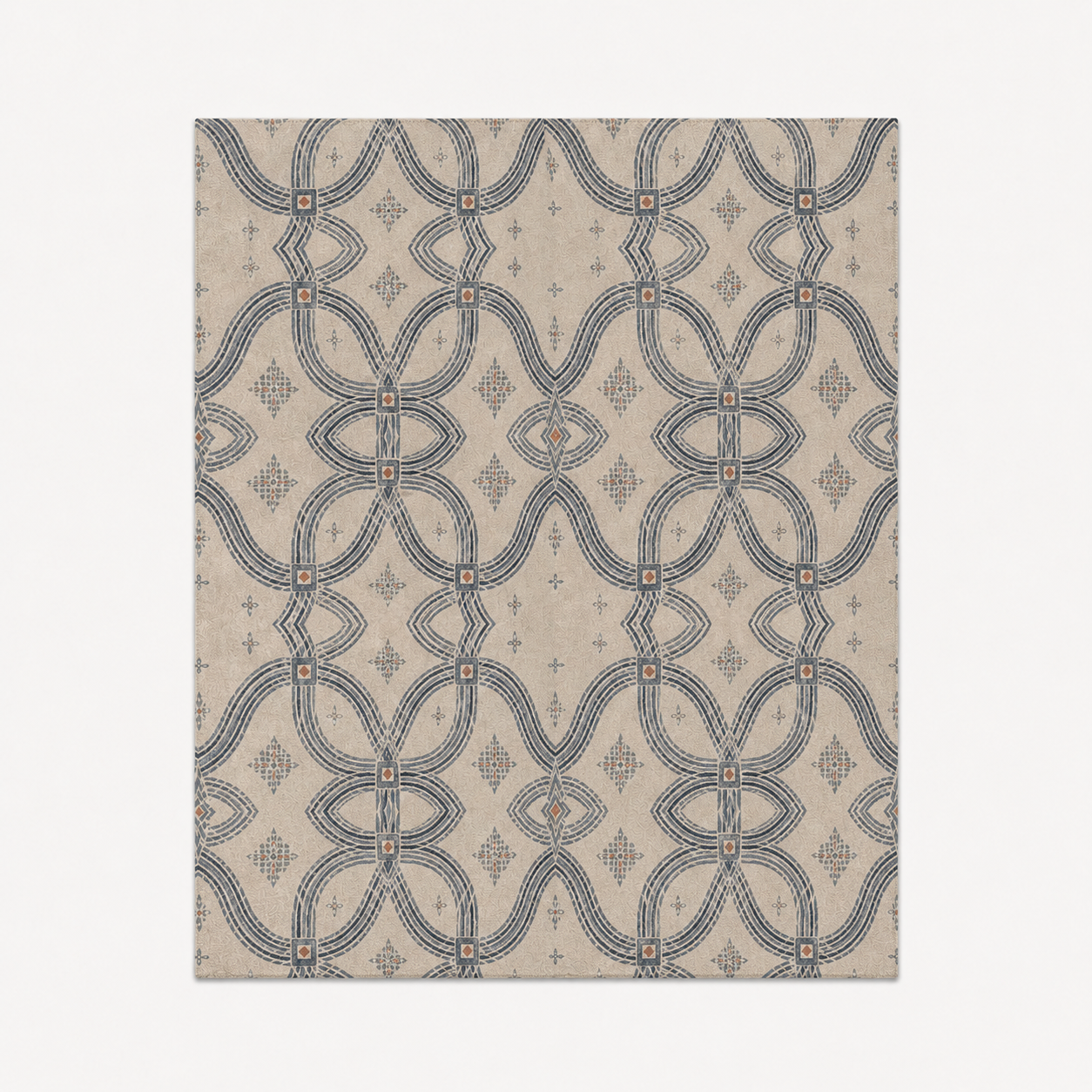 Zebra Rhythm Indigo Weave — Marbled Velvet Rug