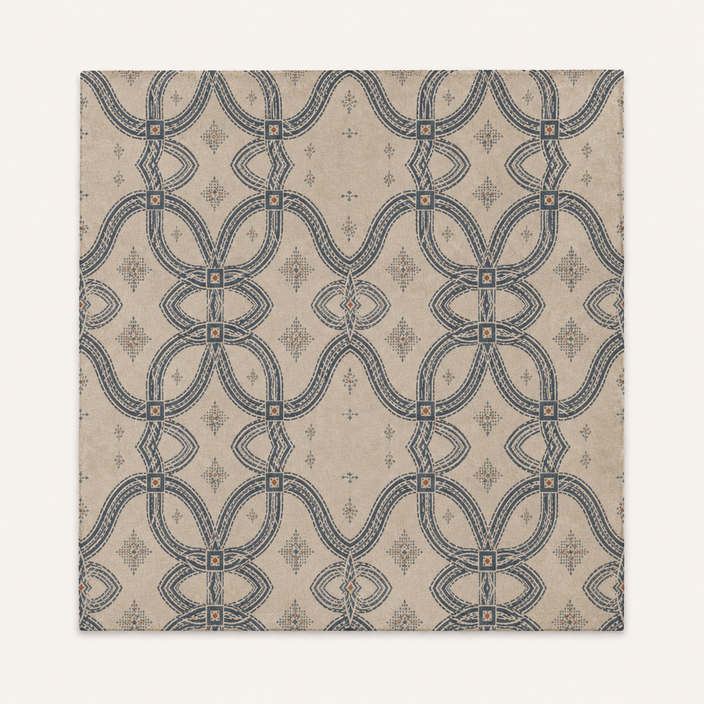 Zebra Rhythm Indigo Weave — Marbled Velvet Rug