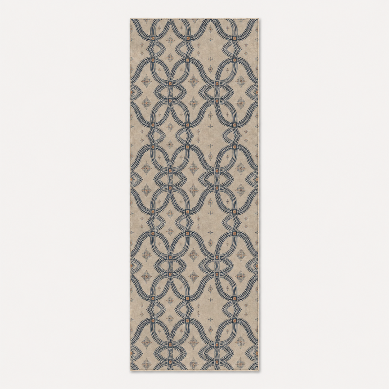 Zebra Rhythm Indigo Weave — Marbled Velvet Rug