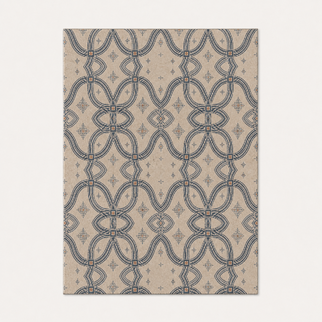 Zebra Rhythm Indigo Weave — Marbled Velvet Rug