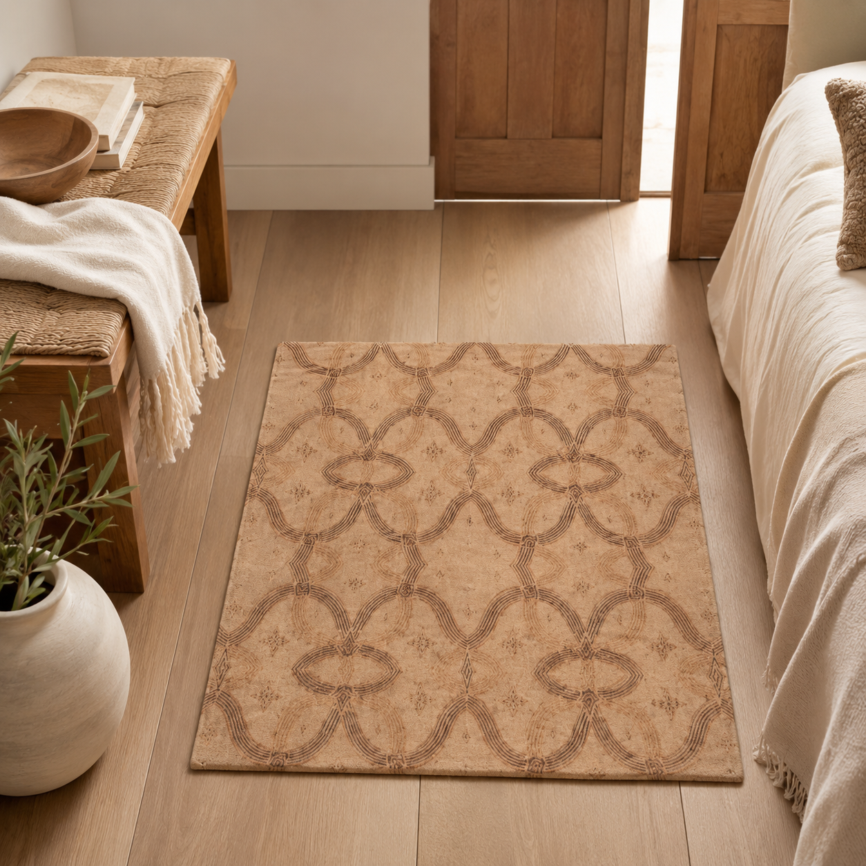 Zebra Rhythm – Terracotta Junction – Marbled Velvet Rug