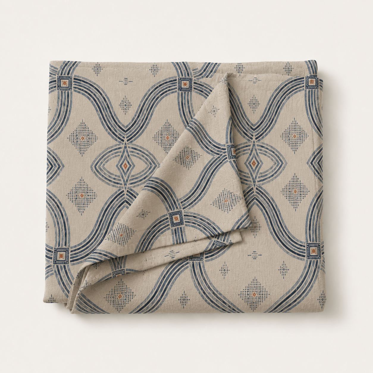 Zebra Rhythm – Indigo Weave – Cotton Throw
