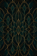 Teal Gold Lotus — Botanical Archive — Digital Print