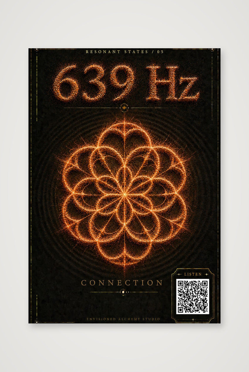 639 Hz Resonant States Frequency Cymatic Fine Art Print — 70×100cm, 28×39" Print only
