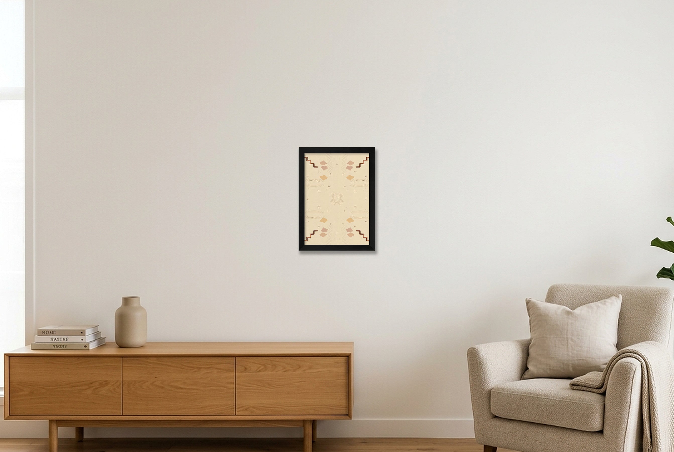Ochre Horizon Earthline — A4 (21×30cm, 8×12") Black Frame