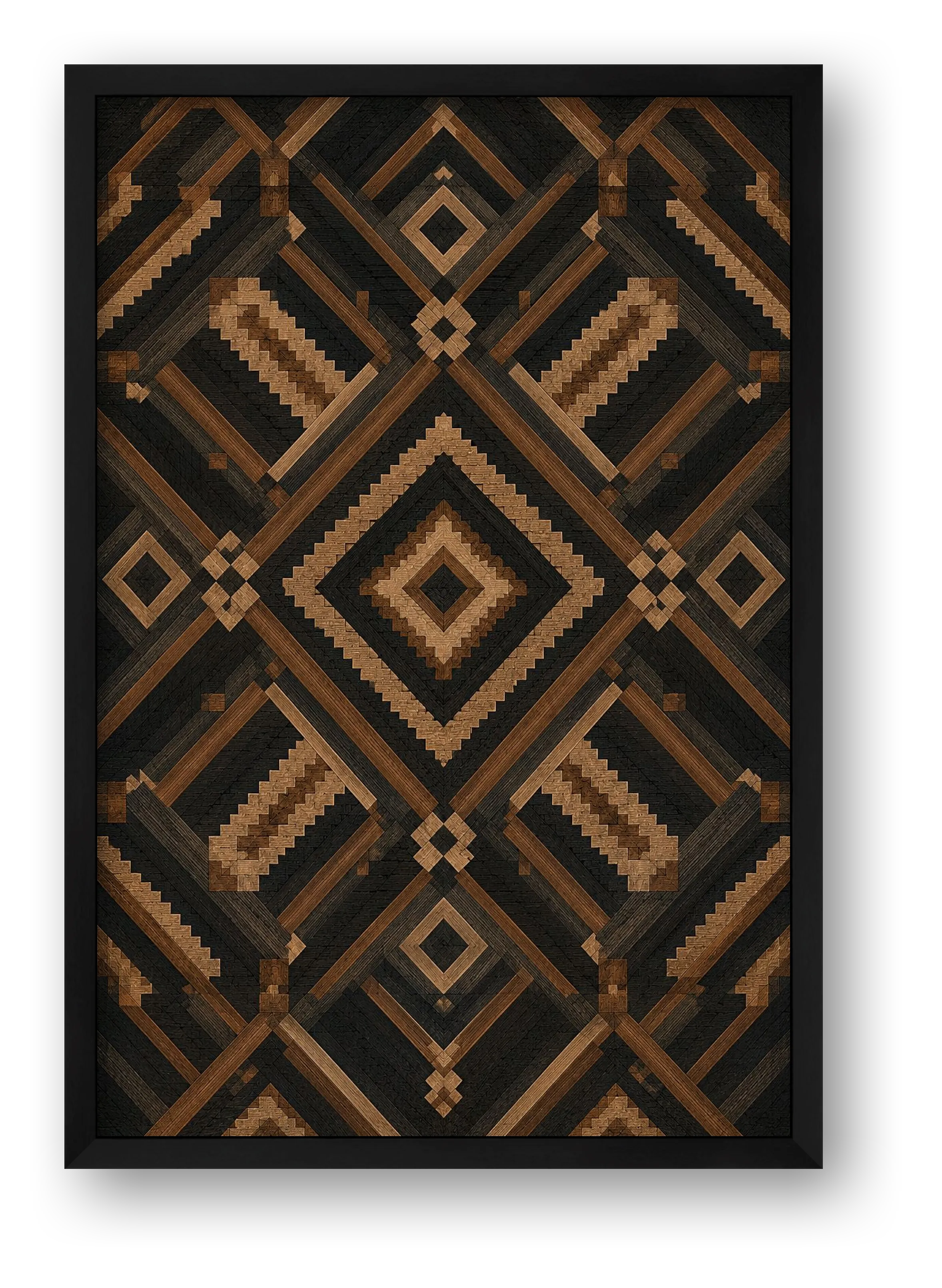 Night Kuba Heritage Weave — framed