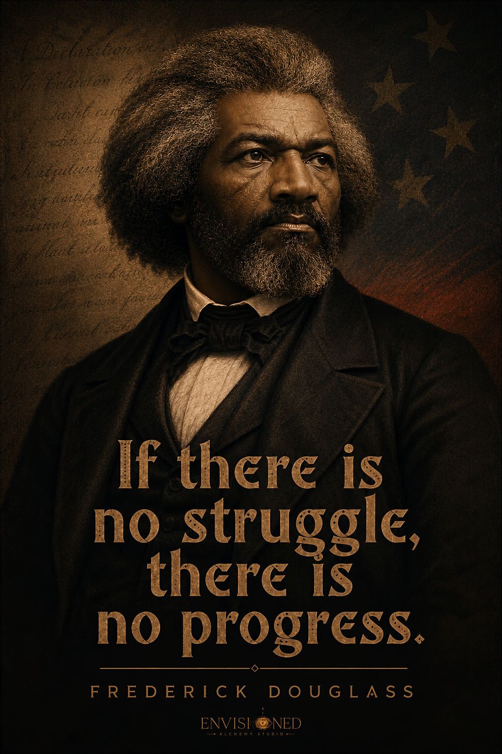 Frederick Douglass Quote Wall Art, Black History Giclée Print — If There Is No Struggle, There Is No Progress