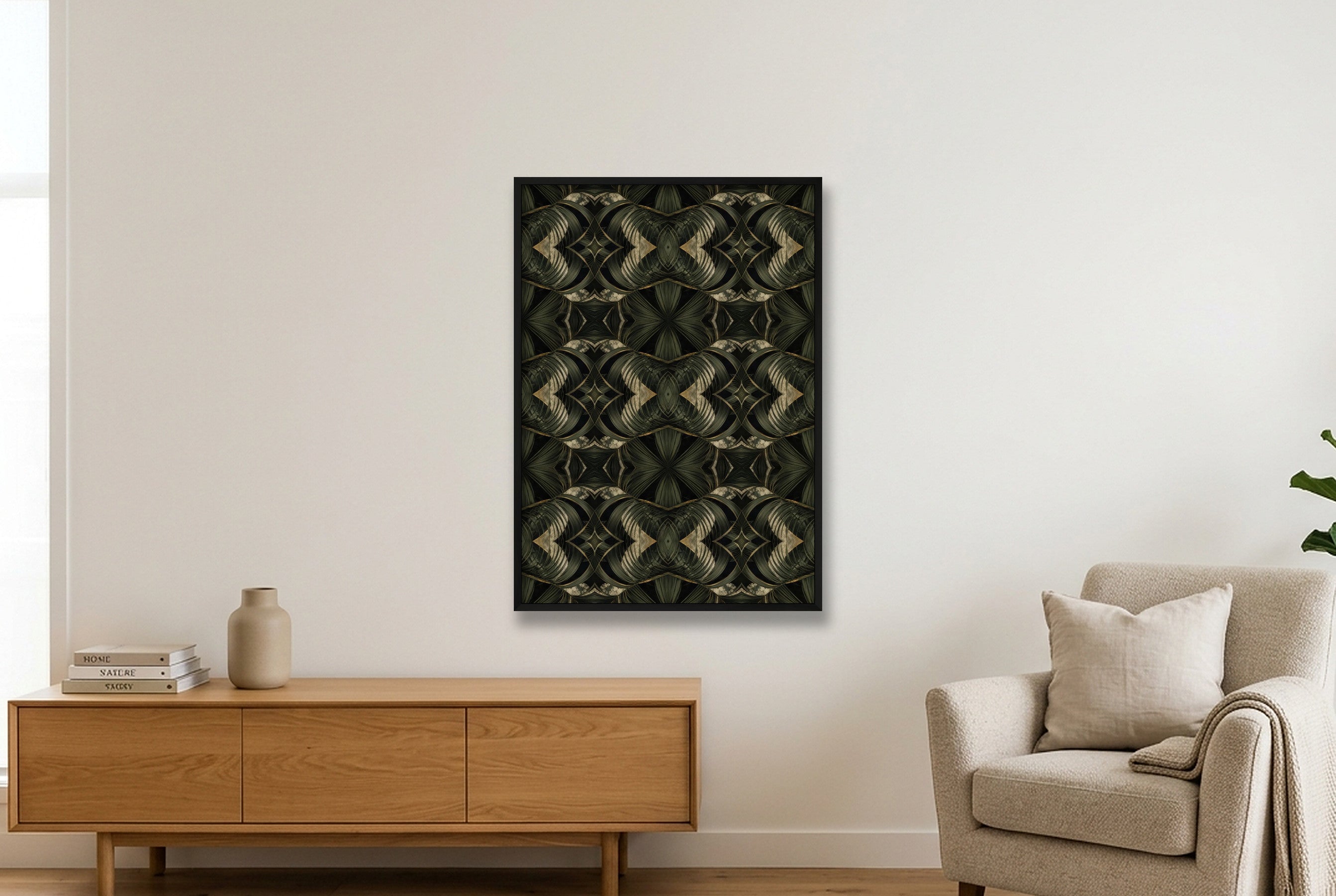 Palm_Shadow Botanical_Archive — 70×100cm, 28×39" Black Frame