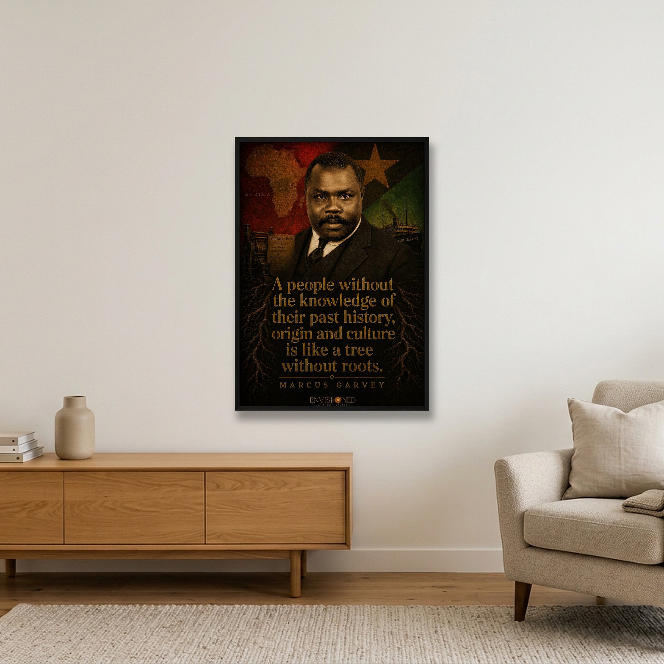 Marcus_Garvey_Legacy_speaks — 70×100cm, 28×39" Black Frame
