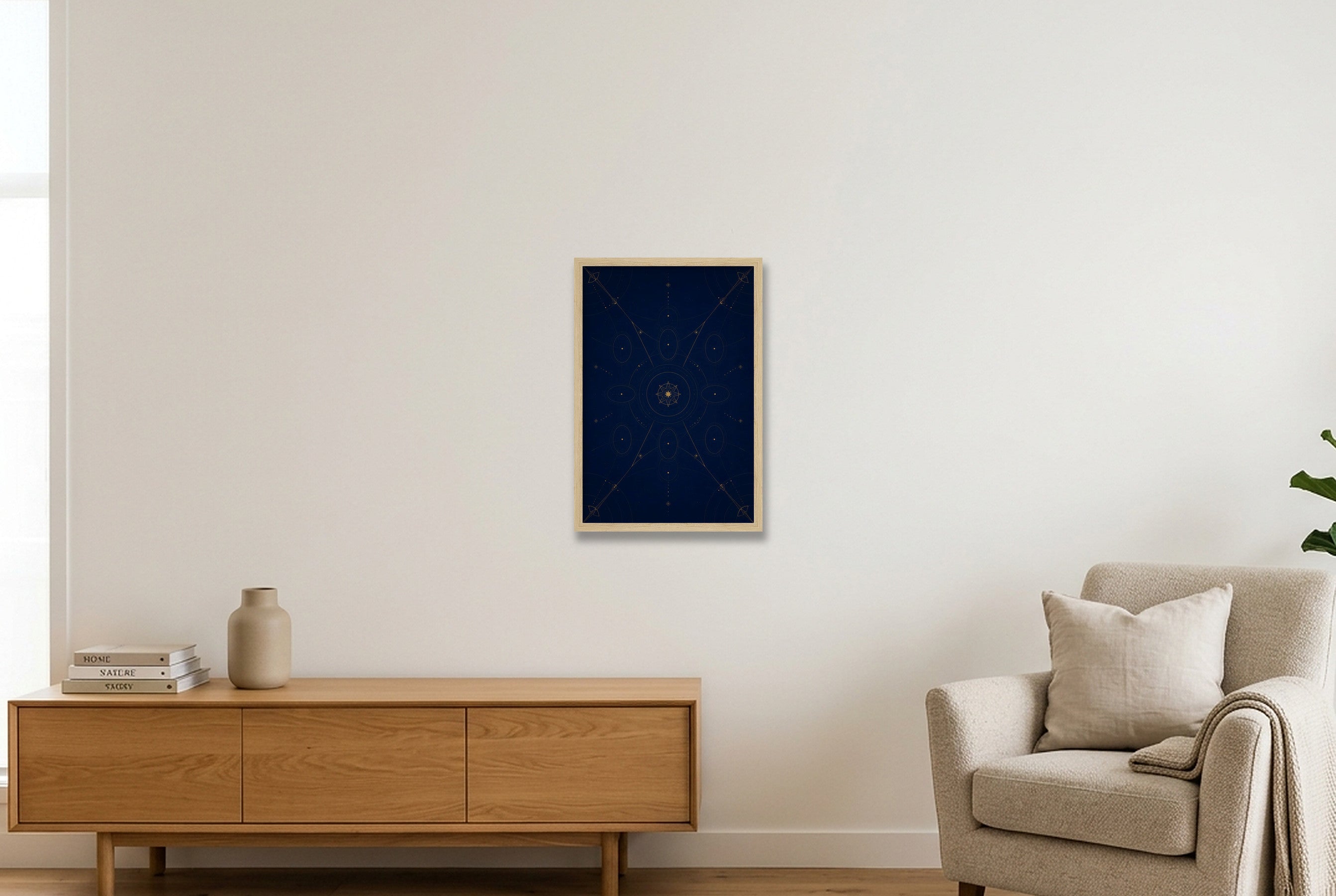 Star Gate Midnight Atlas — 30×45cm, 12×18" Oak Frame