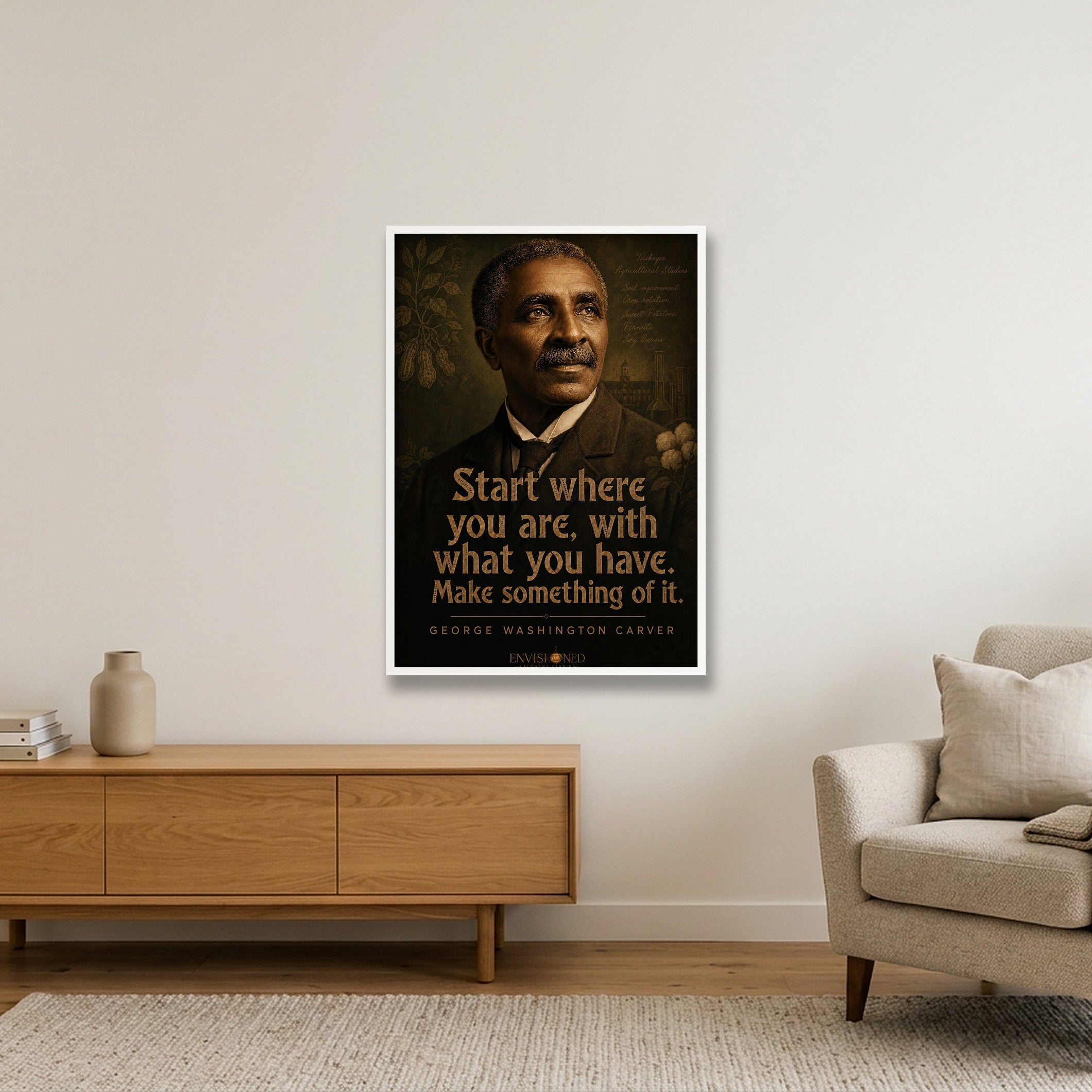 George_Washington_Carver_Legacy_speaks — 70×100cm, 28×39" White Frame