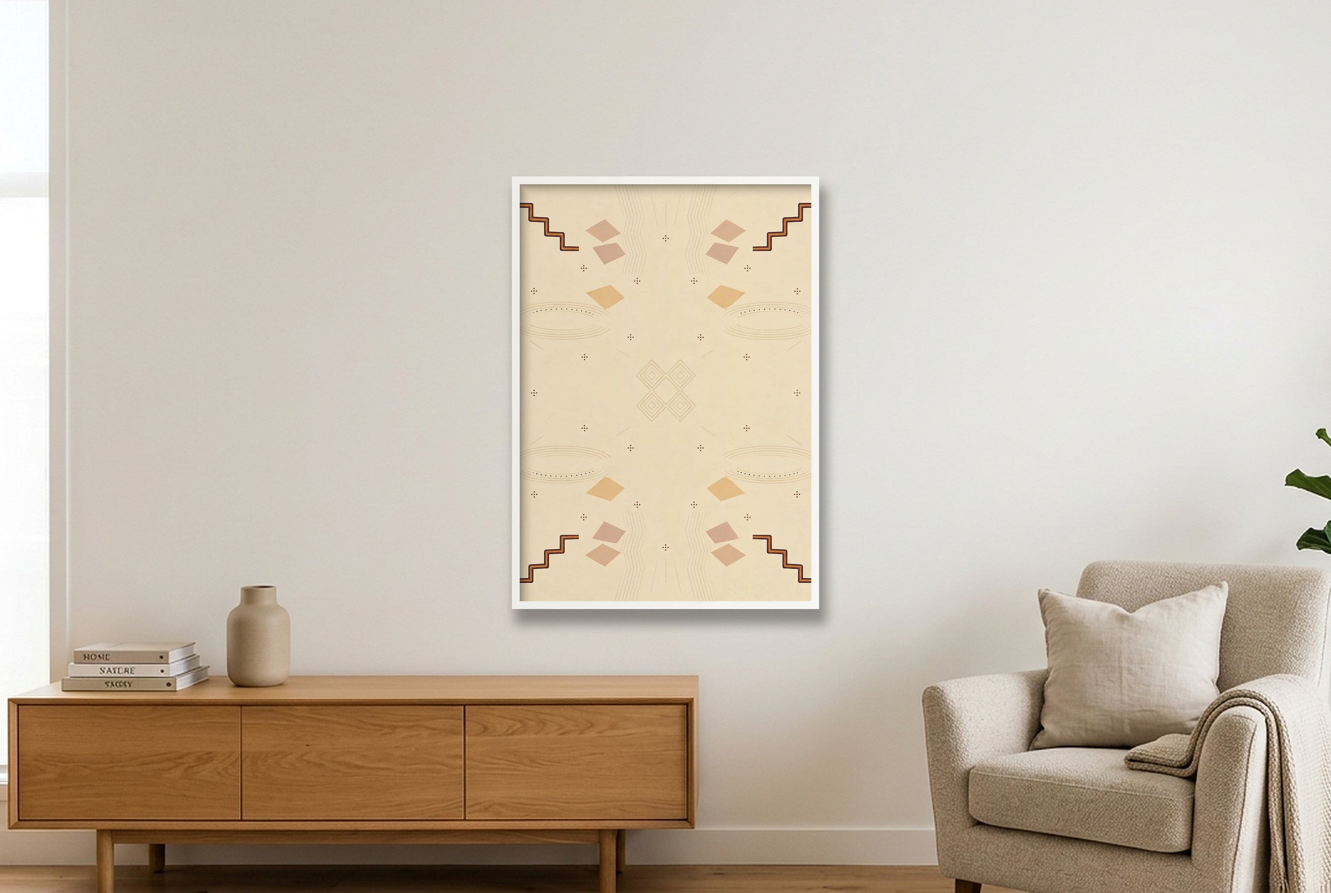 Ochre Horizon Earthline — 70×100cm, 28×39" White Frame