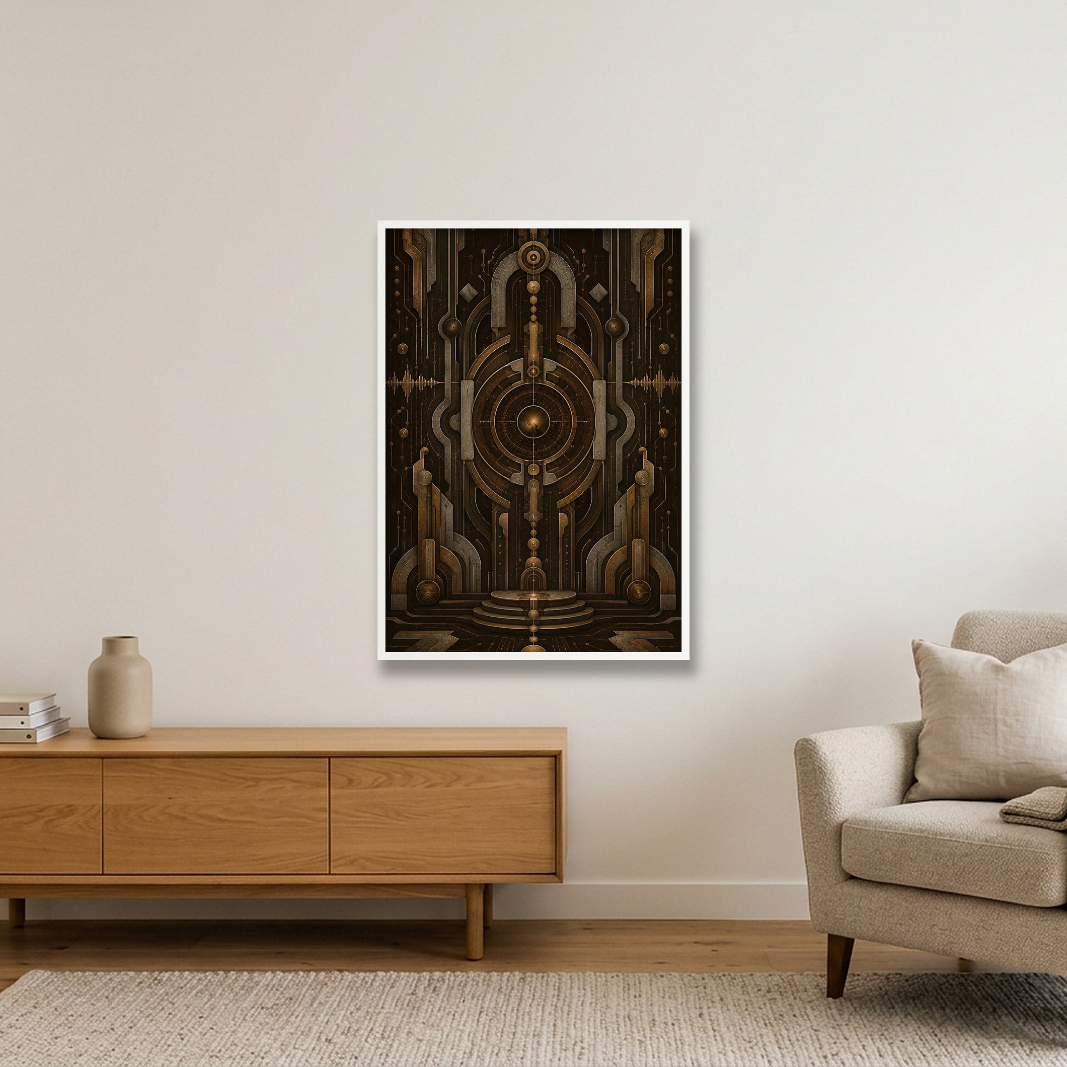 Bronze Portal Afro Future Archive — 70×100cm, 28×39" White Frame