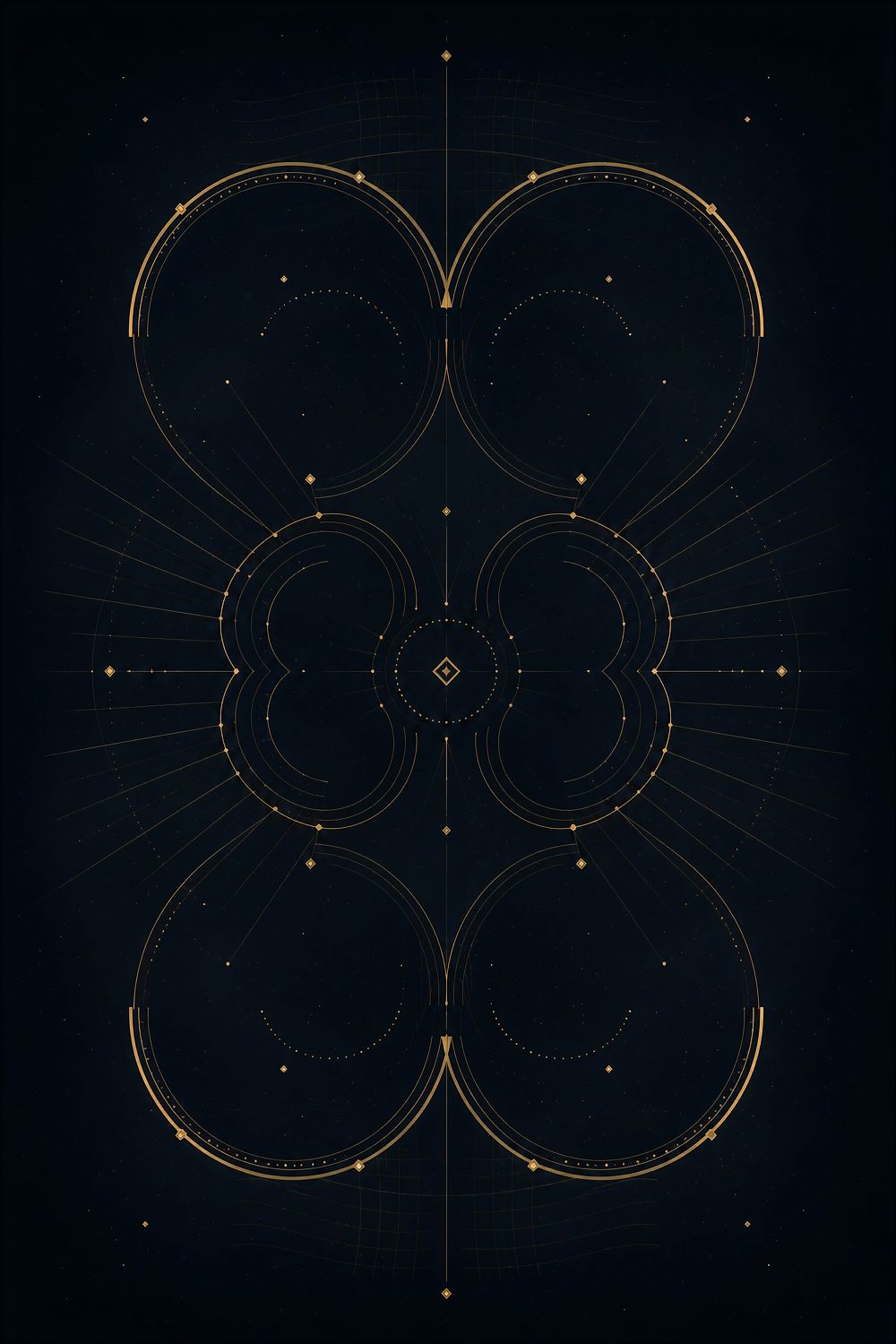 Black and Gold Celestial Wall Art, Abstract Orbital Giclée Print — Obsidian Orbit