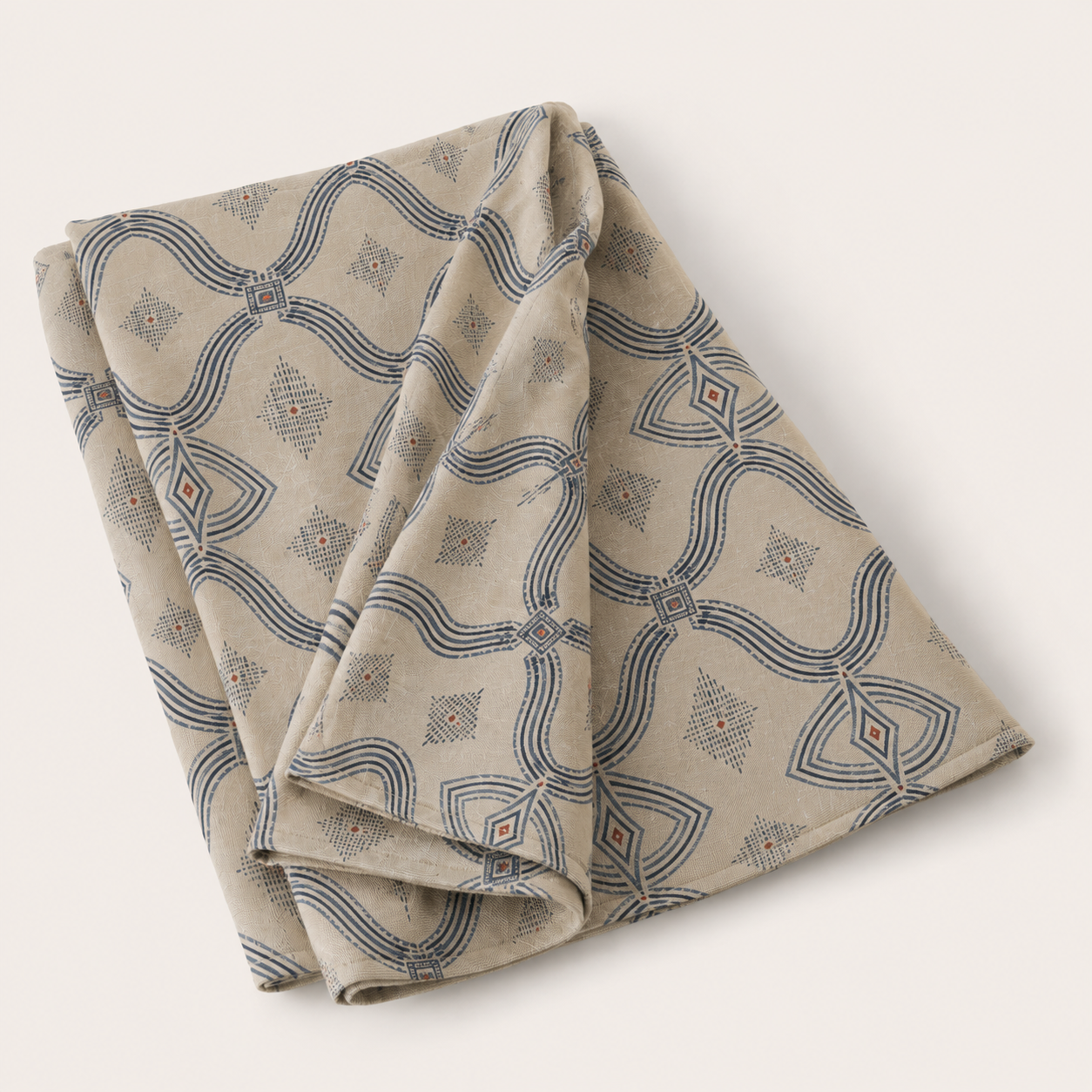 Zebra Rhythm – Indigo Weave – Cotton Throw