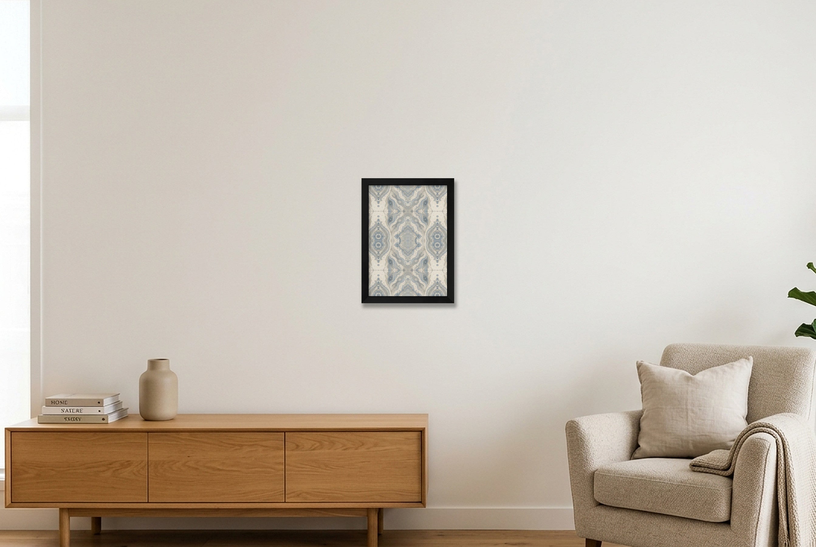 Cool Mist Marble Water and Mineral — A4 (21×30cm, 8×12") Black Frame