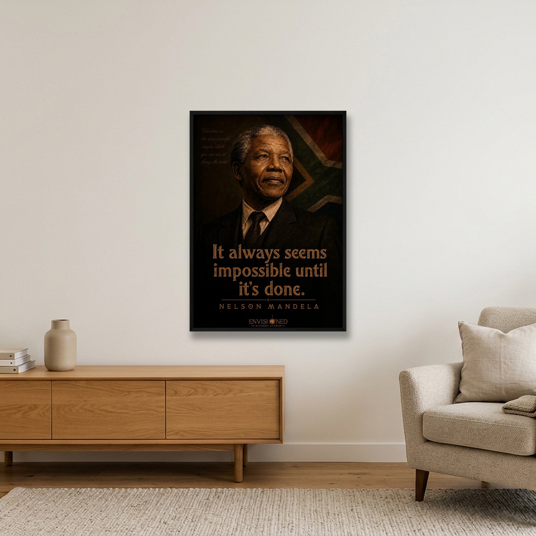 Nelson_mandela_Legacy_speaks — 70×100cm, 28×39" Black Frame