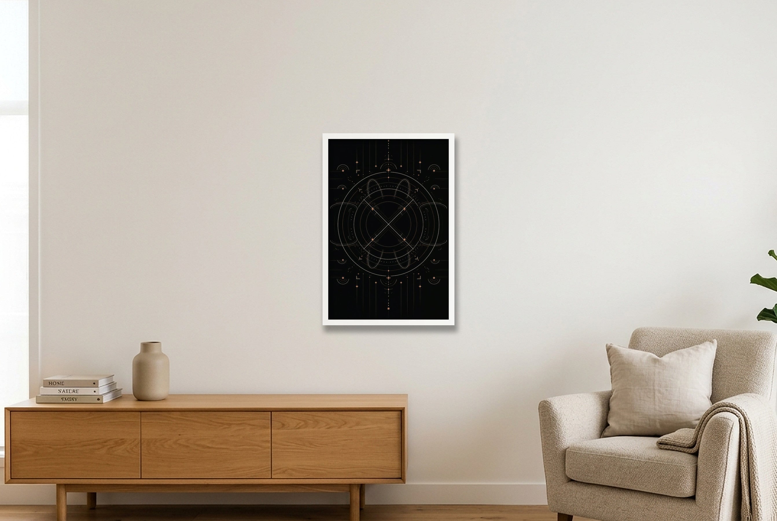 Eclipse Midnight Atlas — 40×60cm, 16×24" White Frame
