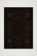 Celestial Sun Wall Art, Black and Gold Abstract Giclée Print — Solar Script — A4 (21×30cm, 8×12") Print only