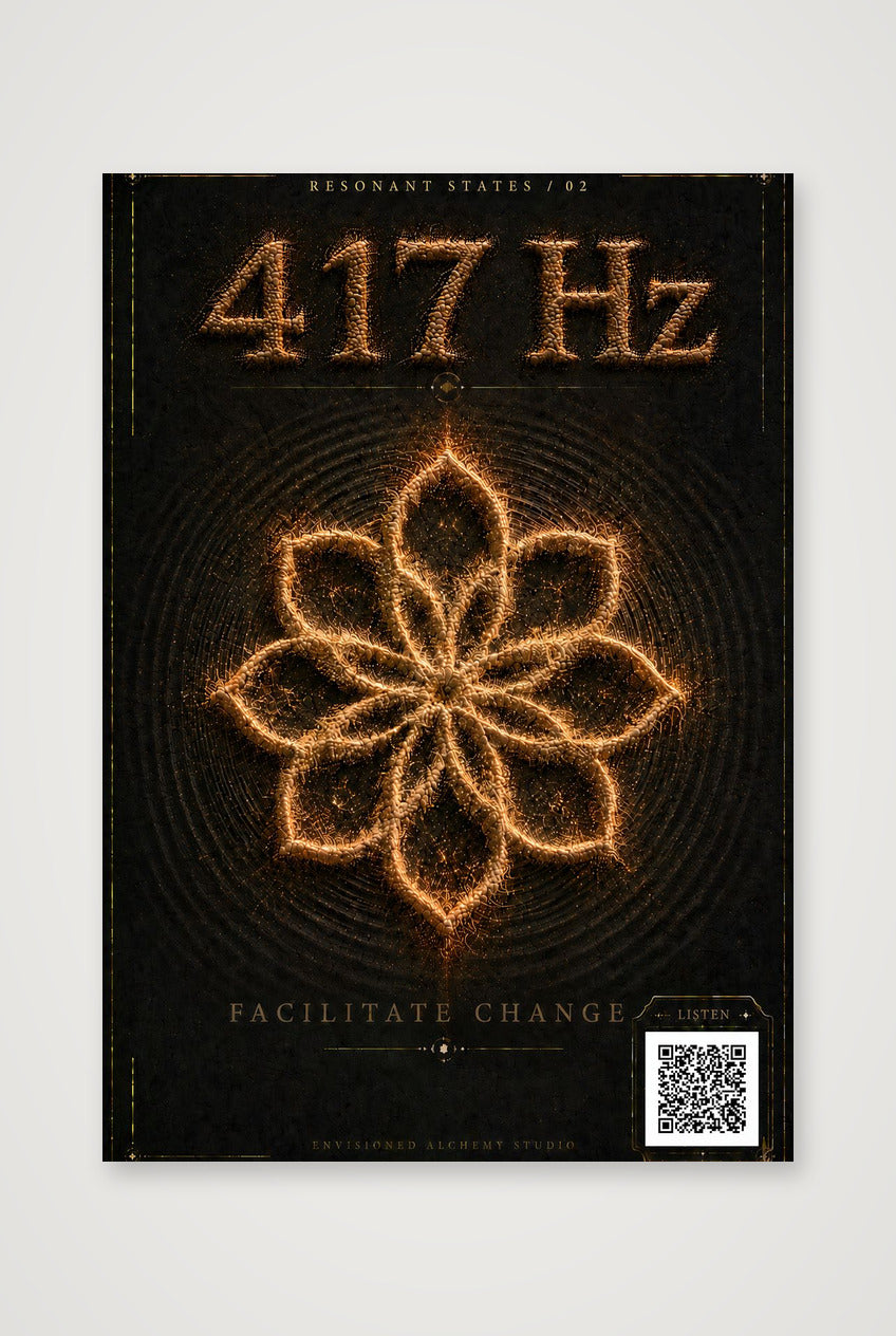 417 Hz Resonant States — Frequency Cymatic Fine Art Print — 70×100cm, 28×39" Print only